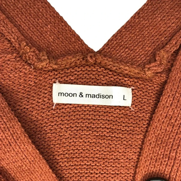 Moon  & Madison Balloon Sleeve Cardigan | Rust | Size L - Picture 2 of 5